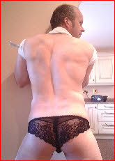 Dumb Scottish loser wearing slutty women's knickers