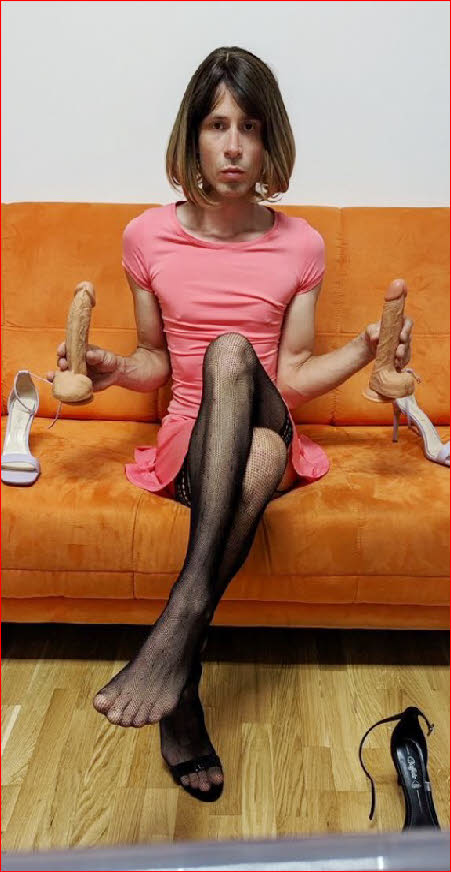 Pretty sissy slut Anna with her favourite anal toys