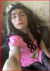Pretty pink sissy maid Claire from Birmingham