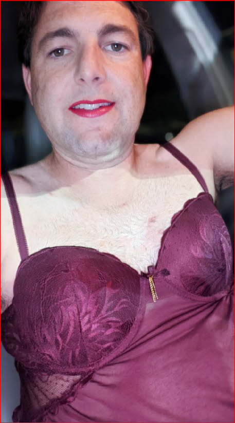 Grown man exposed in lipstick and girlie nightdress