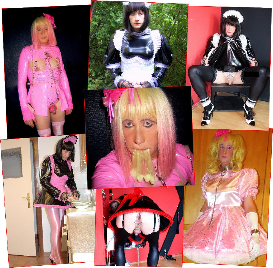 Sissy exposure gallery for submissive French maid Carolin