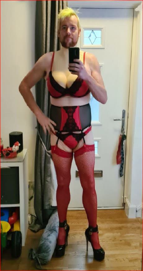 Cheshire sissy Stuart Diggle exposed as cross-dressing cum-slut Jenna