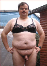 Tiny-dicked sissy Holger from Lübeck wearing just a black bra